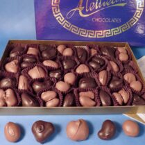 box of assorted gourmet chocolate covered nuts