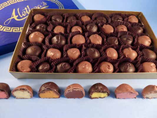 Box of artisan cream chocolates