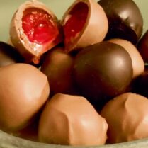 juicy cherry cordials in rich chocolate