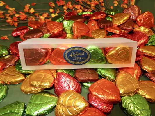 colorful foiled chocolate Fall leaves