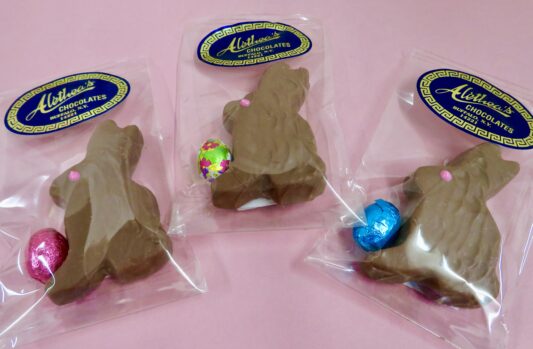 Adorablehand cut Sponge Candy Bunny covered in Chocolate