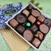 Holiday Gift box full of Peanut Butter Chocolate confections