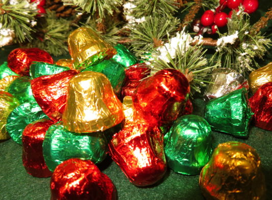 Brightly foiled Chocolate Bells