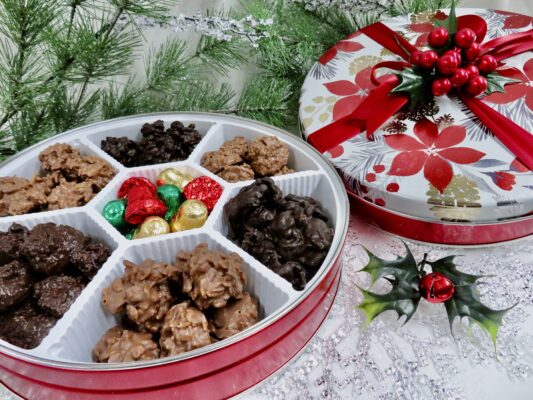 Holiday Gift Tin filled with Chocolate Confections