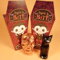 spooky coffin box with a milk chocolate Halloween confections