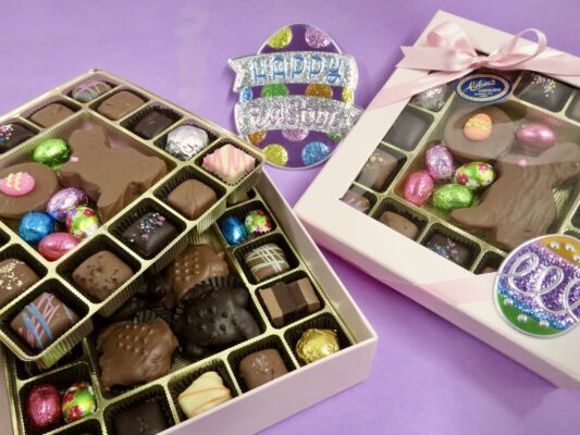 Artisan Chocolates in a festive Easter display box